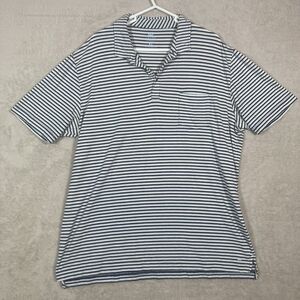 Peter Millar Contemporary Fit Golf Polo Seaside Wash Size Large White Striped‎